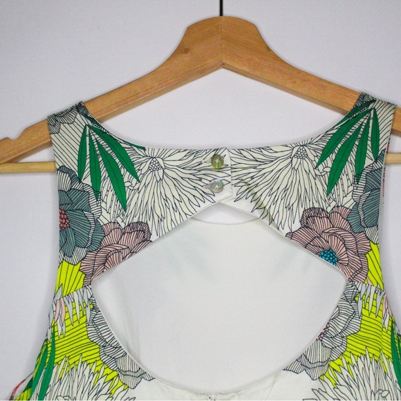 Corey Lynn Calter Anthropology White and Green Tropical Jumpsuit - Picture 8 of 10